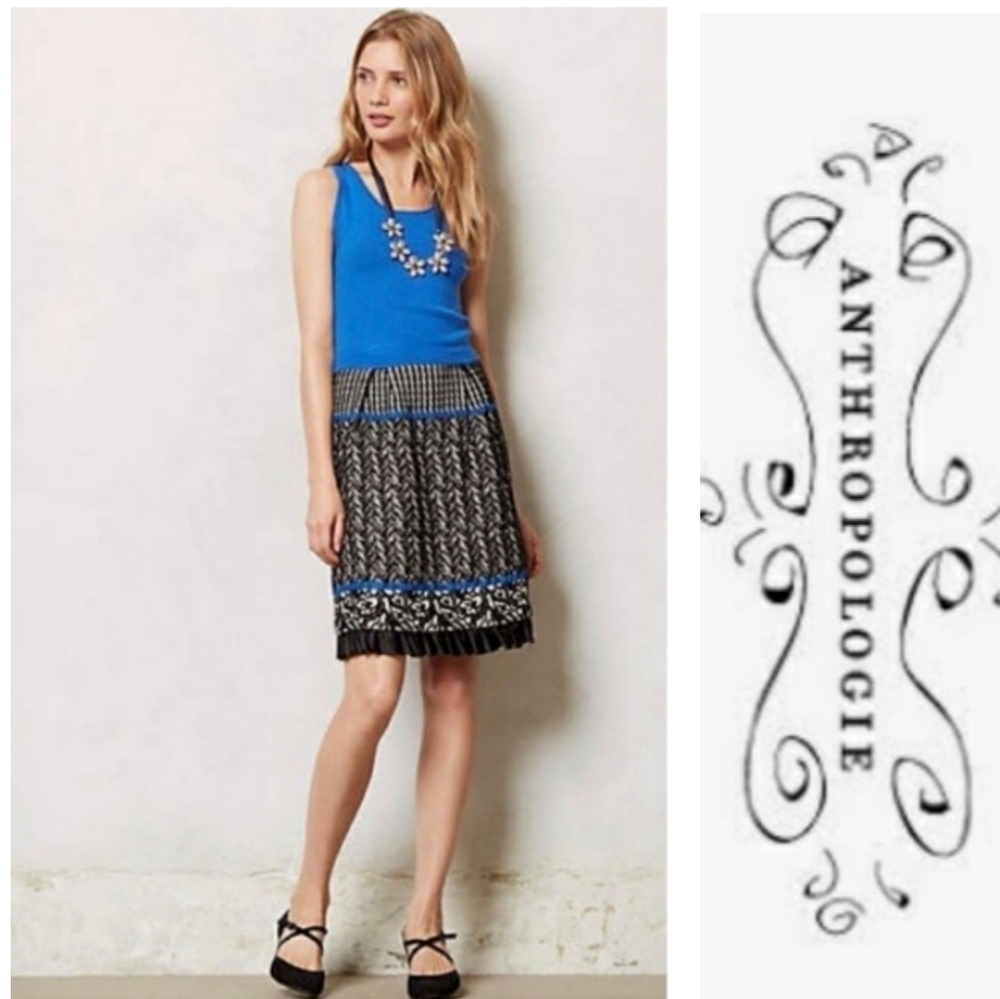 Anthropologie Savoy Girls Arden Knit Dress Sapphire Sweater Vintage Fall Winter